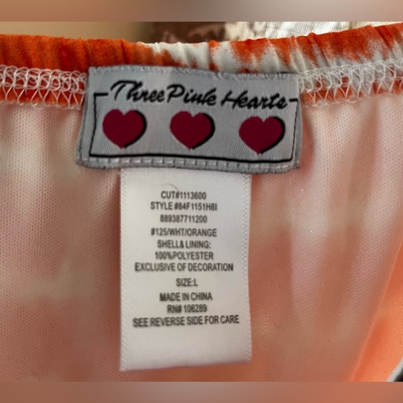 Three Pink Hearts Dress; size Large - Picture 5 of 5
